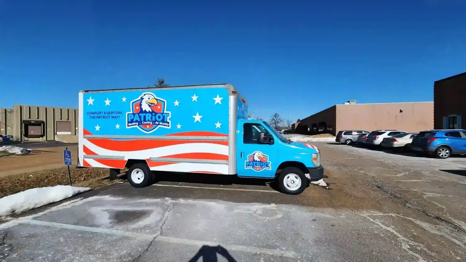 HVAC Technician Van parked outside