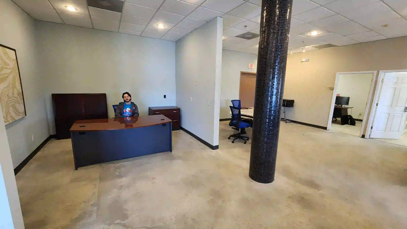 Receptionist Working on the front desk